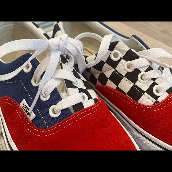 Vans Authentic Custom ComfyCush Red/Blue Suede NEW - Picture 4 of 8